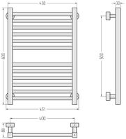 Полотенцесушитель водяной Сунержа Модус PRO 600х400 Матовый чёрный арт-31-0450-6040 — фото 2, Водяные полотенцесушители