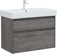 Тумба с раковиной Aquanet Nova Lite 85 2 ящ. (SLIM SYNERGY) цв.дуб рошелье 00274173 — фото 1, Тумбы с раковиной