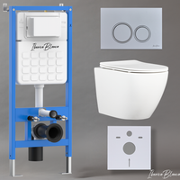 Комплект 3в1 IBERICA BLANCA инсталляция SILENCIO, унитаз BILBAO ALTO белый, кнопка смыва ESTI-O хром матовый (IB001.BLA.234.824) — фото 1, Комплекты унитаз + инсталляция