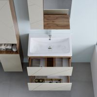 Тумба с раковиной и нишей Бриклаер , латте/дуб крафт табачный арт-КРИСТАЛЛ 70L — фото 8, Тумбы с раковиной