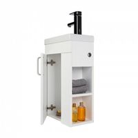 Тумба с раковиной IDDIS Torr 40 подвесная белая полки справа (TOR40WRi95K) — фото 1, Тумбы с раковиной