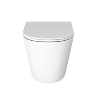 Унитаз подвесной Grossman GR-4477MSQ (485х360х330) безободковый,смыв торнадо,белый матовый с тонкой крышкой,микролифт,1 место — фото 1, Подвесные унитазы