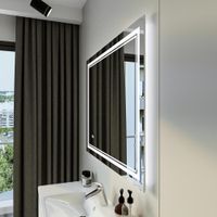 Зеркало Бриклаер Эстель-2 100 с подсветкой LED, на взмах руки, часы арт-4627125414312 — фото 7, Зеркала в ванную комнату