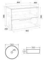 Товар: Orange Line тумба с раковиной подвесная 80 см, черный/белый арт-Li-80TubMDF+B09-360W - фото 2 Orange Line тумба с раковиной подвесная 80 см, черный/белый арт-Li-80TubMDF+B09-360W — фото 2, Тумбы с раковиной