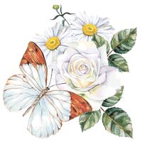 шторка д/в тканевая 180х200см "Бабочка" MZ-138 — фото 1, Шторки на ванну