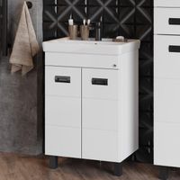 Тумба Onika Балтика-Квадро Black 60.11 белая арт-106139 — фото 1, Тумбы под раковину