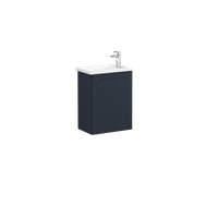 Root Classic Тумба 45 см с раковиной с дверцей матовый темно-синий правый VITRA арт-68615 — фото 1, Тумбы с раковиной