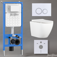 Комплект 3в1 IBERICA BLANCA инсталляция SILENCIO, унитаз BILBAO ALTO белый, кнопка смыва ESTI-O белый глянцевый арт-IB001.BLA.234.821 — фото 1, Комплекты унитаз + инсталляция