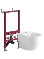 Agger Биде подвесное санфарфор с инсталляцией, белый арт-ATI03310 — фото 1, Комплекты унитаз + инсталляция