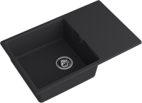 GRANFEST Мойка URBAN 678L 1-чаша+крыло 780*490мм черный арт.GF-UR- 678L черный — фото 1, Кухонные мойки