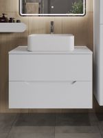 Orange Line тумба с раковиной подвесная 80 см, белый арт-Li-80TuwMDF+B02-460W — фото 3, Тумбы с раковиной