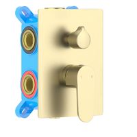 ОБЕРОН смеситель для ванны 3 режима (внешняя и скрытая часть), шлиф. золото арт-AQ1247BG — фото 1, Смеситель для ванны