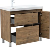 Тумба под раковину Aquanet Nova Lite 2.0 90 напольная, дуб рустикальный, левая 00346346 — фото 4, Тумбы под раковину