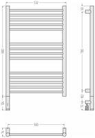 Полотенцесушитель электрический Сунержа Богема 3.1 прямая 800х500 МЭМ левый Золото 03-6004-8050 — фото 3, Электрические полотенцесушители