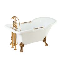 IMPERO Ванна 180x87хH76 см. белая, на лапах "LEONE" STANDART слив/перелив бронза 26926 — фото 1, Ванны из искусственного камня