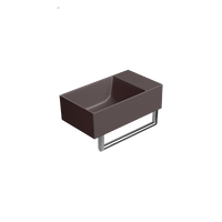 раковина подвесная/накладная KUBE X 40x23 без отверстия под смеситель, без перелива коричневый матовый арт-9484016 — фото 3, Раковины подвесные