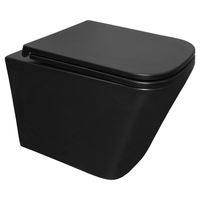 Унитаз подвесной Azario Teramo 490х345х355 безободковый, слив скрытое торнадо, быстросъемное сиденье микролифт, черный матовый арт-AZ-0052-UQ3MB — фото 14, Подвесные унитазы