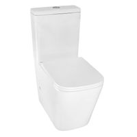 Унитаз-компакт Azario Quadro 340х605х810 напольный, безободковый, с быстросъемным сиденьем микролифт, дюропласт арт-AZ-2175-1 — фото 1, Напольные унитазы