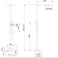 Душевая стойка ABBER Wasserfall AF8616NGL с изливом, никель — фото 3, Встраиваемые душевые комплекты