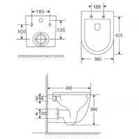 Товар: Унитаз подвесной Azario Gloria 360х490х360 безободковый, слив TORNADO, с быстросъемным сиденьем микролифт (AZ-2003Т) арт-AZ-2003T - фото 15 Унитаз подвесной Azario Gloria 360х490х360 безободковый, слив TORNADO, с быстросъемным сиденьем микролифт (AZ-2003Т) арт-AZ-2003T — фото 15, Подвесные унитазы