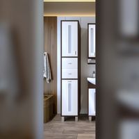 Пенал Бриклаер БАЛИ 35 см, венге/белый 4627125411885 — фото 1, Пеналы для ванной комнаты