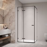 Душевой уголок RGW SV-030B 100x100, квадратный, профиль черный, стекло прозрачное/8 мм, арт-353203000-14 — фото 2, Квадратные душевые уголки