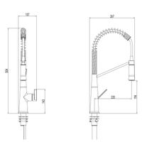 Смеситель для кухонной мойки Azario SPRING выдвижной излив, керамический картридж, черный арт-AZ-VGT569183PA — фото 1, Смесители для кухни