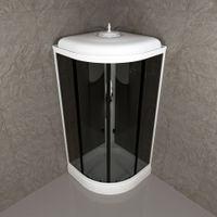 ДК Грэй-Блэк 90*90 А (7 мест+сифон D50, декор.крышка) арт-Щ0000067302 — фото 10, Душевые кабины