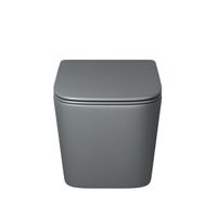 Унитаз подвесной Grossman (485х340х290) безободковый,смыв торнадо,серый матовый с тонкой крышкой,микролифт,1 место арт-GR-4404GMSQ — фото 1, Подвесные унитазы