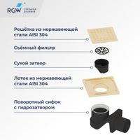 Товар: Душевой лоток Drain Leo-01-10Gb 60210110-06 - фото 3 Душевой лоток Drain Leo-01-10Gb 60210110-06 — фото 3, Душевые лотки