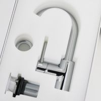 FORTIS См-ль д/раковины моноком., ручка сбоку, излив изогнут, донный клапан "click-clack", хром 31540 — фото 3, Смесители для раковины