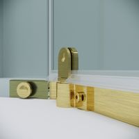 Душевое ограждение Grossman Pragma (90х90х195) трапеция,распашная,золото сатин,стекло прозрачное, 1 место арт-302.K33.03.9090.32.00 — фото 8, Душевые уголки трапеция