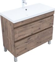 Тумба под раковину Aquanet Нота New 100 напольная, дуб веллингтон табак арт-00344148 — фото 2, Тумбы под раковину