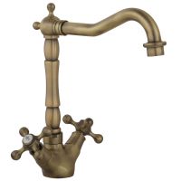 AGATHA Смеситель д/раковины излив "змейка", бронза VR.AGT-3721.BR — фото 1, Смесители для раковины