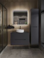 Товар: Orange Line тумба с раковиной подвесная 80 см, графит/белый арт-Li-80TugMDF+B09-360W - фото 5 Orange Line тумба с раковиной подвесная 80 см, графит/белый арт-Li-80TugMDF+B09-360W — фото 5, Тумбы с раковиной