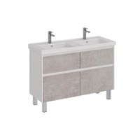 Тумба Lemark COMBI 125 см под 2 раковины, подвесная/напольная,4 ящика, цвет фасада: Бетон, цвет корп арт-LM03C125T-Beton — фото 4, Тумбы под раковину