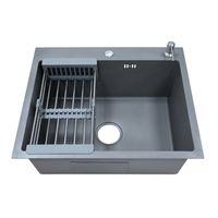 Товар: Кухонная мойка AZARIO NICOLE 500х500х220 нержавеющая сталь, в комплекте сифон, диспенсер, коландер, серый арт-AZG5050N - фото 4 Кухонная мойка AZARIO NICOLE 500х500х220 нержавеющая сталь, в комплекте сифон, диспенсер, коландер, серый арт-AZG5050N — фото 4, Кухонные мойки