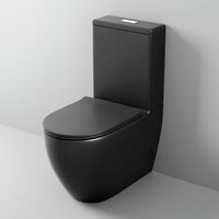 Унитаз напольный Grossman (680х375x810) безободковый,черный матовый с тонкой крышкой,микролифт,2 места арт-GR-4419BMS — фото 4, Напольные унитазы