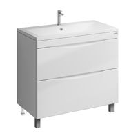 Тумба напольная "ВИСТА-90 см" с 2-я ящ. белый глянец (ум. Alice-90) арт-109067 — фото 1, Тумбы под раковину