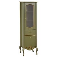 IMPERO Пенал-витрина L49xH161xP44 см. SX. 1 ящик 2 двери (верх-стекло, низ-глухой) , цвет: OLIVA 28617 — фото 1, Шкафы для ванной