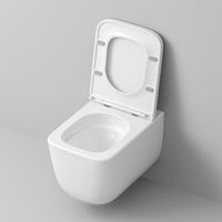 Унитаз подвесной Grossman (530х365х373) безободковый,белый с тонкой крышкой,микролифт,смыв торнадо,1 место арт-GR-4409SQ — фото 6, Подвесные унитазы