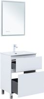 Тумба с раковиной Aquanet Алвита new 60 (Flat) напольная 2 ящ. цв. белый матовый 00345675 — фото 6, Тумбы с раковиной