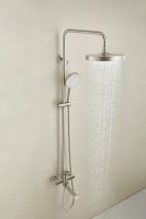 Товар: Душевая система с тропическим душем BELZ B24812-1, сатин - фото 4 Душевая система с тропическим душем BELZ B24812-1, сатин — фото 4, Душевые стойки