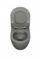 CREAVIT FREE Унитаз подвесной безободковый с биде ХОЛОДНЫЙ СЕРЫЙ МАТОВЫЙ арт-FE322-00CG00E-0000 — фото 2, Подвесные унитазы