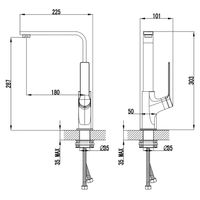 Смеситель для кухонной мойки Azario VISE керамический картридж, графит арт-AZ-VQQ568330AJ — фото 1, Смесители для кухни