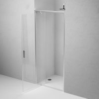 W90G-90-1P-MT Gem дверь душевая распашн 90x195,серебро, стекло прозрачн — фото 3, Распашные душевые двери