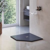 Душевой поддон трапеция RGW ST/T-G 80x80, каменный, графит, арт-16155088-02 — фото 3, Душевые поддоны из искусственного камня