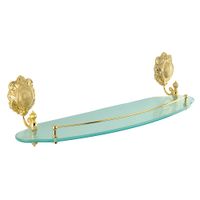 CLEOPATRA Полка c галереей, L55 см, стекло матовое/золото 16692 — фото 1, Полки для ванной и душа