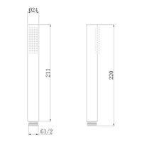 Душевая лейка ABBER AF0050SP латунь, сатин — фото 2, Лейки для душа