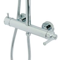 ERMITAGE MINI Душевой настенный гарнитур с верхним душем d 200 мм.(шланг, ручной душ), хром арт-31480 — фото 2, Душевые стойки